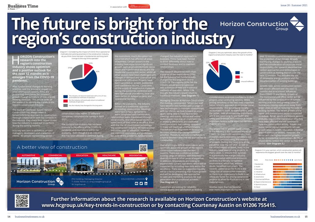 The future is bright for the regions construction industry - Business Time in Essex